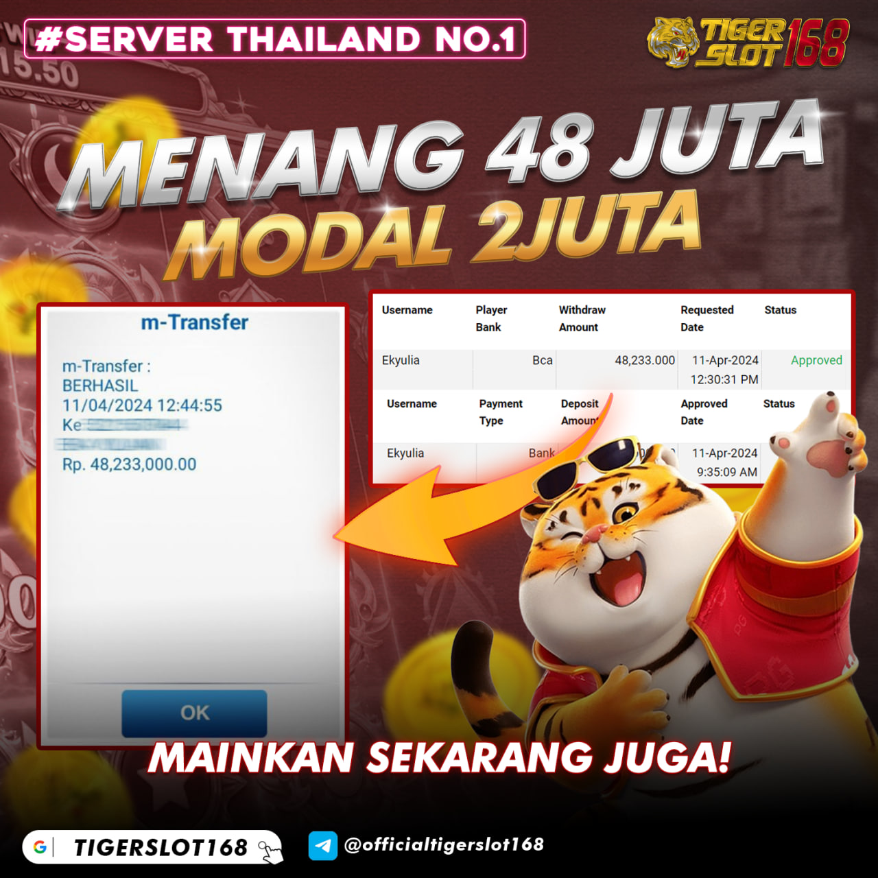 Gambar MENANGKAN JACKPOT DI TIGERSLOT168 SEKARANG JUGA!